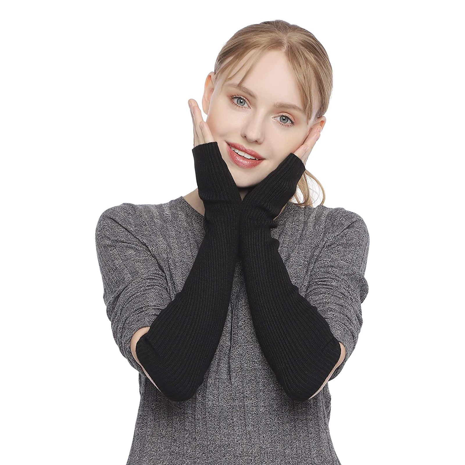 Cashmere fingerless gloves for women, soft stylish and warm cashmere  fingerless mittens, gift for her