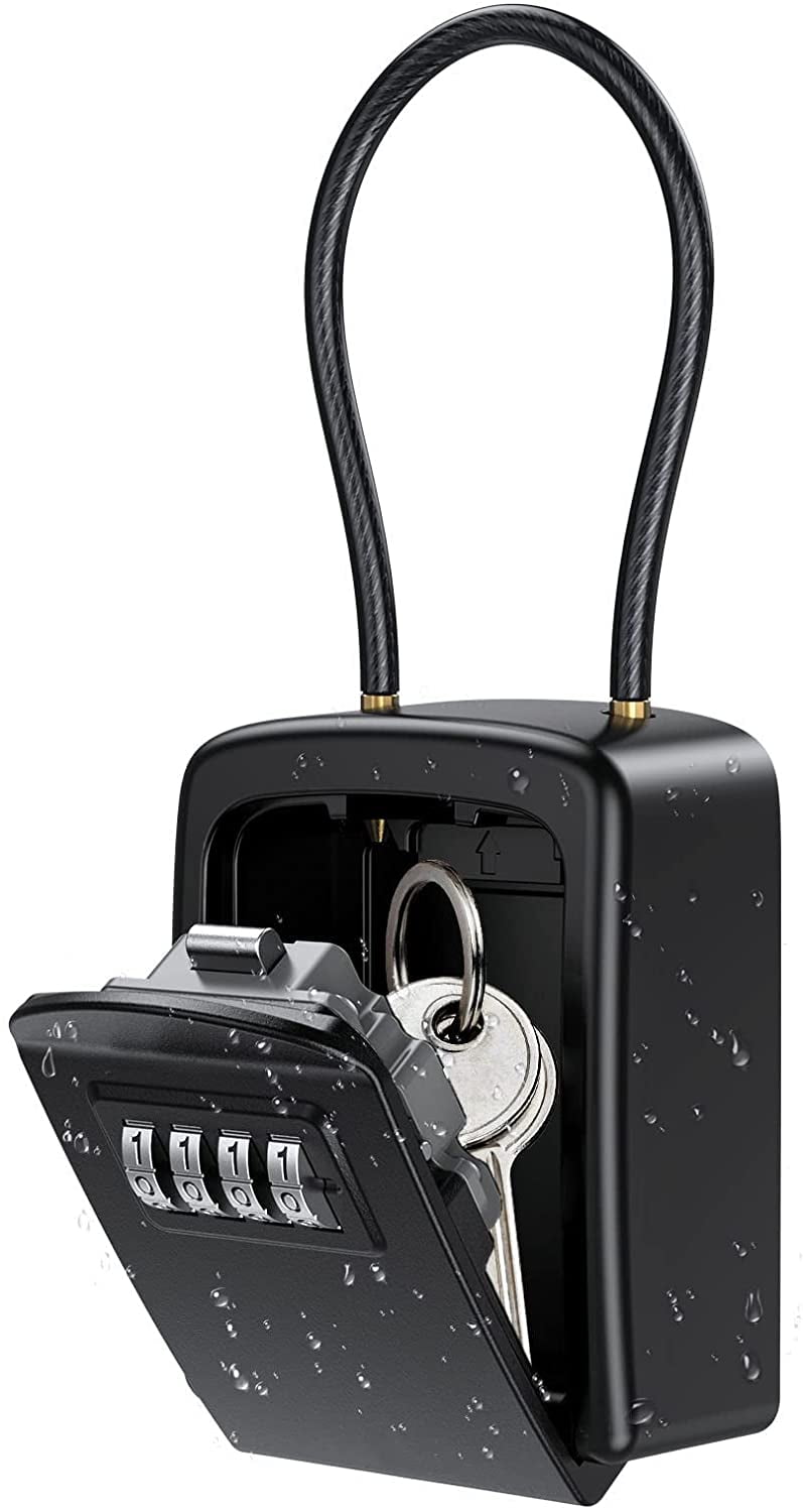 Outdoor 4&Digit Combination&Code Key Lock Storage Safety Security Box-Padlock 