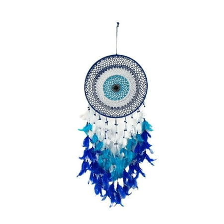 

DUAONETS Gradient Eye Feather Hand Woven Creative Hook Flower Crafts Home Pendant