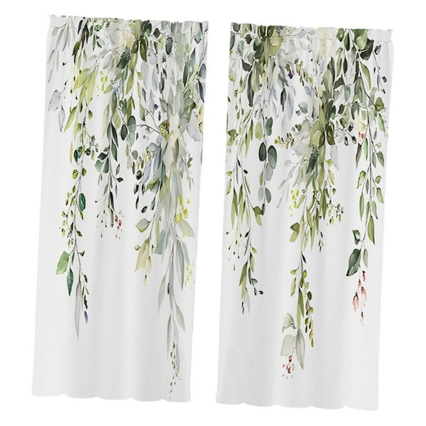 2 piezas Hojas Cortinas de la ventana Decoración Regalo de inauguración de la casa Cortinas suaves de Rústica para la sala de estar 105cmx230cm