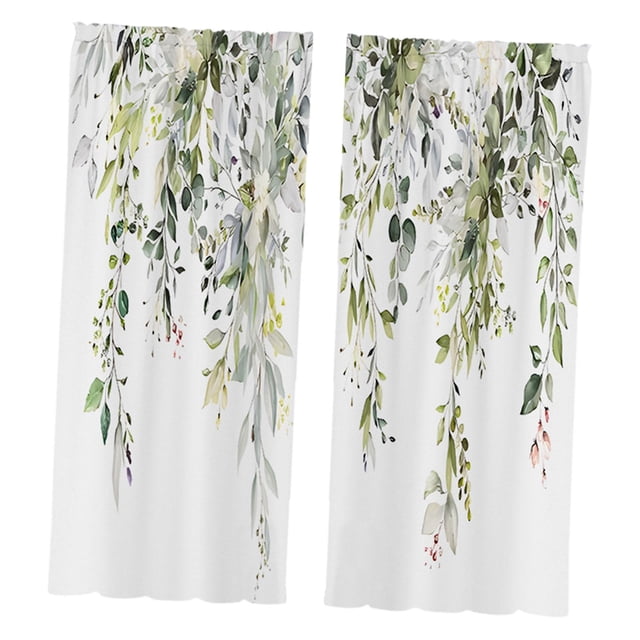 2 piezas Hojas Cortinas de la ventana Decoración Regalo de inauguración de la casa Cortinas suaves de Rústica para la sala de estar 105cmx230cm