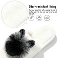 thumbnail image 3 of Knivor Open Toe Fuzzy House Slippers for Women Cute Pom Pom Decor Non Slip Fluffy Indoor Slide Slippers, 3 of 9