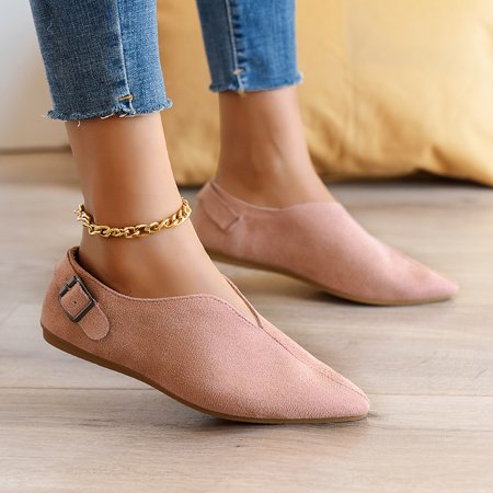

Women‘s Loafers Slip-on Casual Shoes Suede Soft Pointed Toe Flats