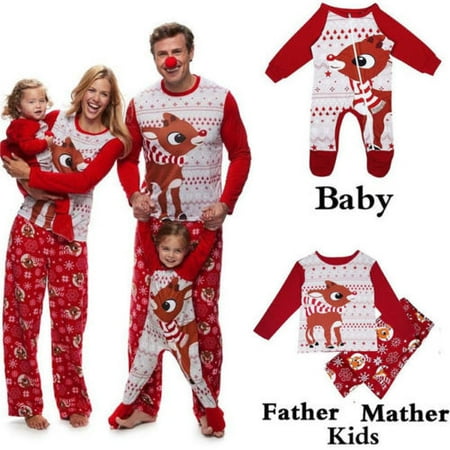 

Xmas Matching Family 2/1PCS Pajamas Set Reindeer Printed Family Sleepwear