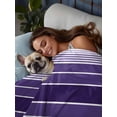 thumbnail image 3 of Purple Ombre Stripe King Size Flat Sheet, Wrinkleproof & Fadeproof Cooling Flat Bed Sheet Only, Farmhouse Striped Gradient Breathable Soft Bedding Top Sheets 105 x 98 Inches, 3 of 8