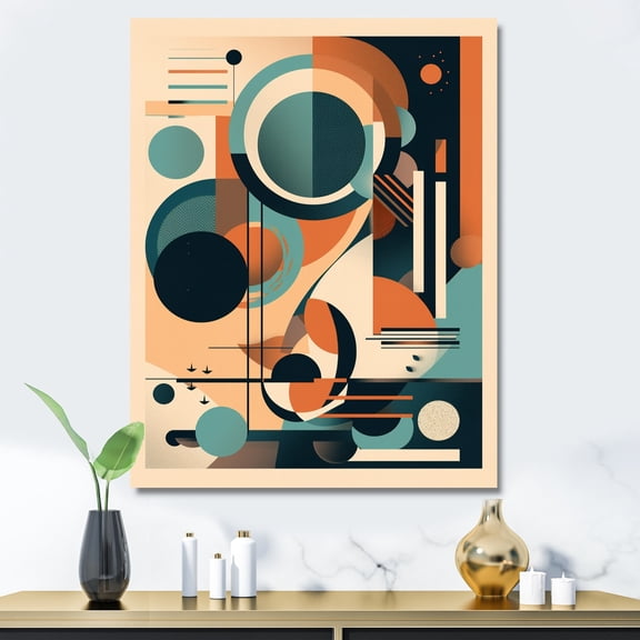 DESIGN ART Designart "Green Peach Elegance Iv" Minimalism Canvas Print 30 in. wide x 40 in. high