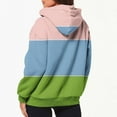 thumbnail image 5 of Women's Zippered Hoodie Long Sleeve Front Zip Multi Color Casual Striped Pullover with Pockets, 5 of 5