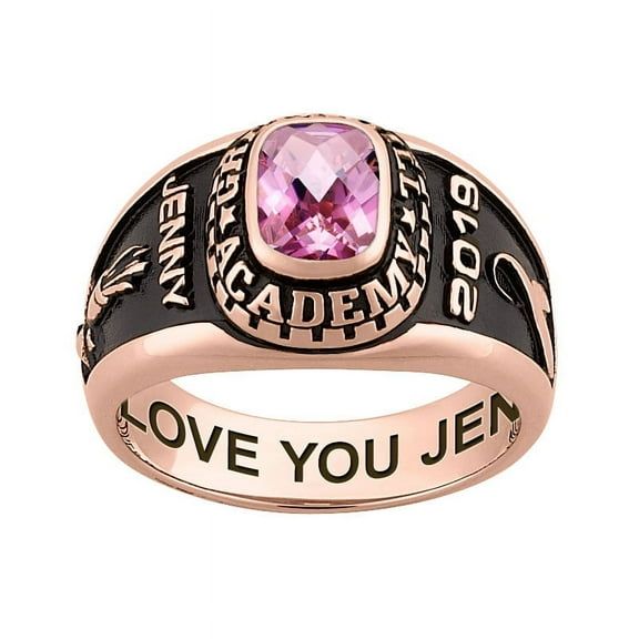 Order Now for 2025 Graduation, Freestyle Checkerboard Stone Women's Birthstone Class Ring Celebrium, Personalized, High School or College