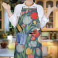 thumbnail image 6 of Pioneer Flower Floral Print Pattern Apron-Garden Aprons for Women with Pockets-Cotton Linen Waterproof Kitchen Cooking Gardening Aprons Adjustable for Kitchen,Cooking,BBQ and Salon 33x27 Inch, 6 of 7