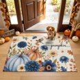 thumbnail image 3 of 2x3 Ft Entryway Area Rug, Thanksgiving Kitchen Rug Runner Washable Floor Mat, Fall Pumpkin Flowers Branches Leaves Birds Non Slip Indoor Door Mat Throw Carpet for Bathroom Living Room Bedroom, 3 of 8