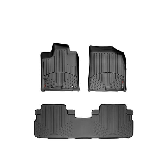 WeatherTech Custom Fit FloorLiners compatible with 2008-2013 Toyota Highlander - 1st & 2nd Row, Black