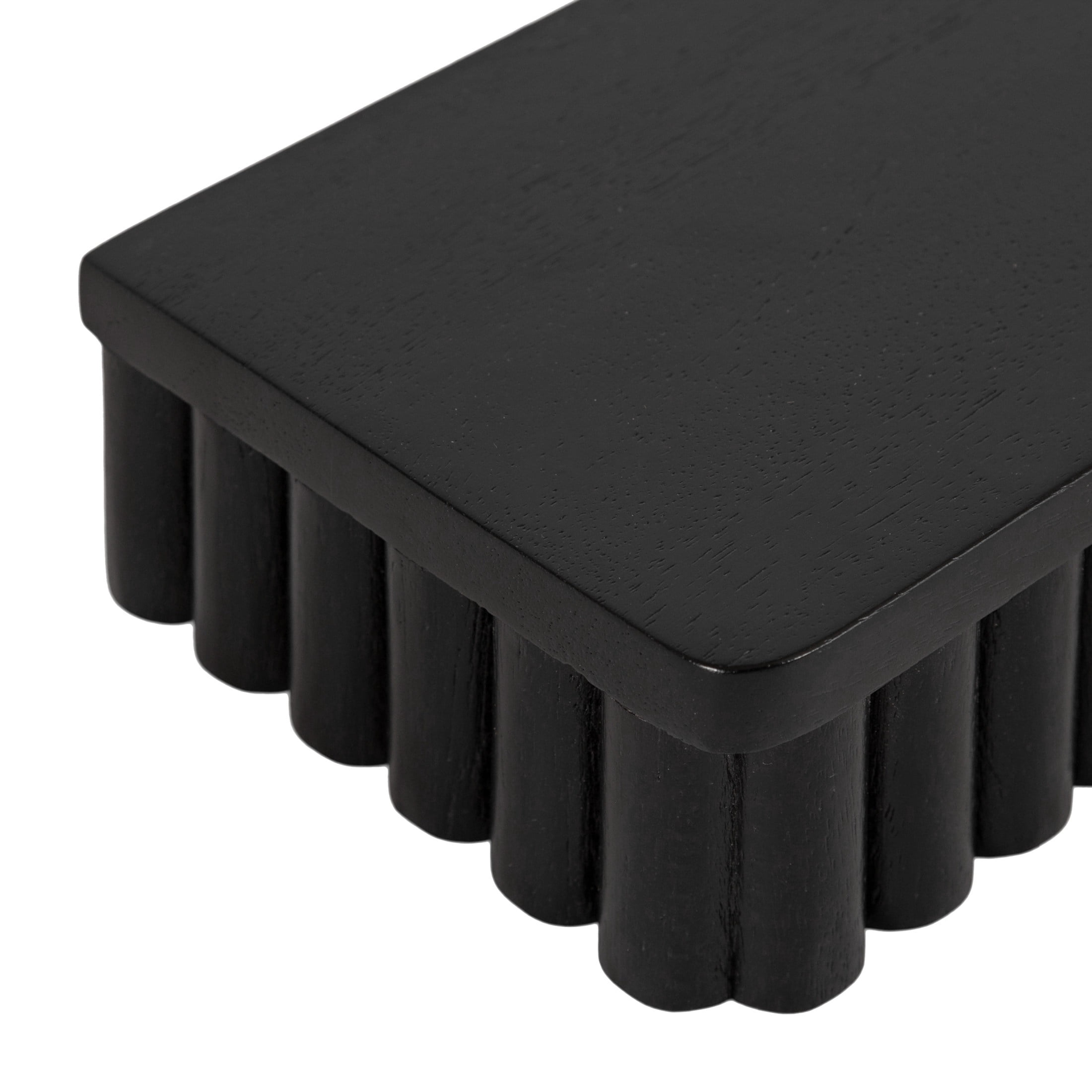 Kate and Laurel Reid Modern Ribbed Wood Floating Shelves, Set of 2, 20 Inches, Black, Decorative Floating Shelf Set for Use as Cute Nursery Book Shelves or Living Room Gallery Wall Decor