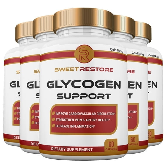 (5 Pack) Sweet Restore Glycogen Support Capsules, Advanced Glyco Pills Formula Max Strength Blood Health Supplement, 60 Capsules