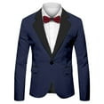 thumbnail image 4 of Fgnfyis Blazer for Men Mens Tailored Fit Suit Coat for Business Party Wedding and Events with Stylish Collar Design Versatile Mens Jacket Dark Blue L, 4 of 6