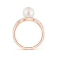 thumbnail image 2 of Angara Freshwater Cultured Pearl Criss Cross Shank Engagement Ring in 14K Rose Gold for Women | June Birthstone Jewelry for Her, 2 of 8