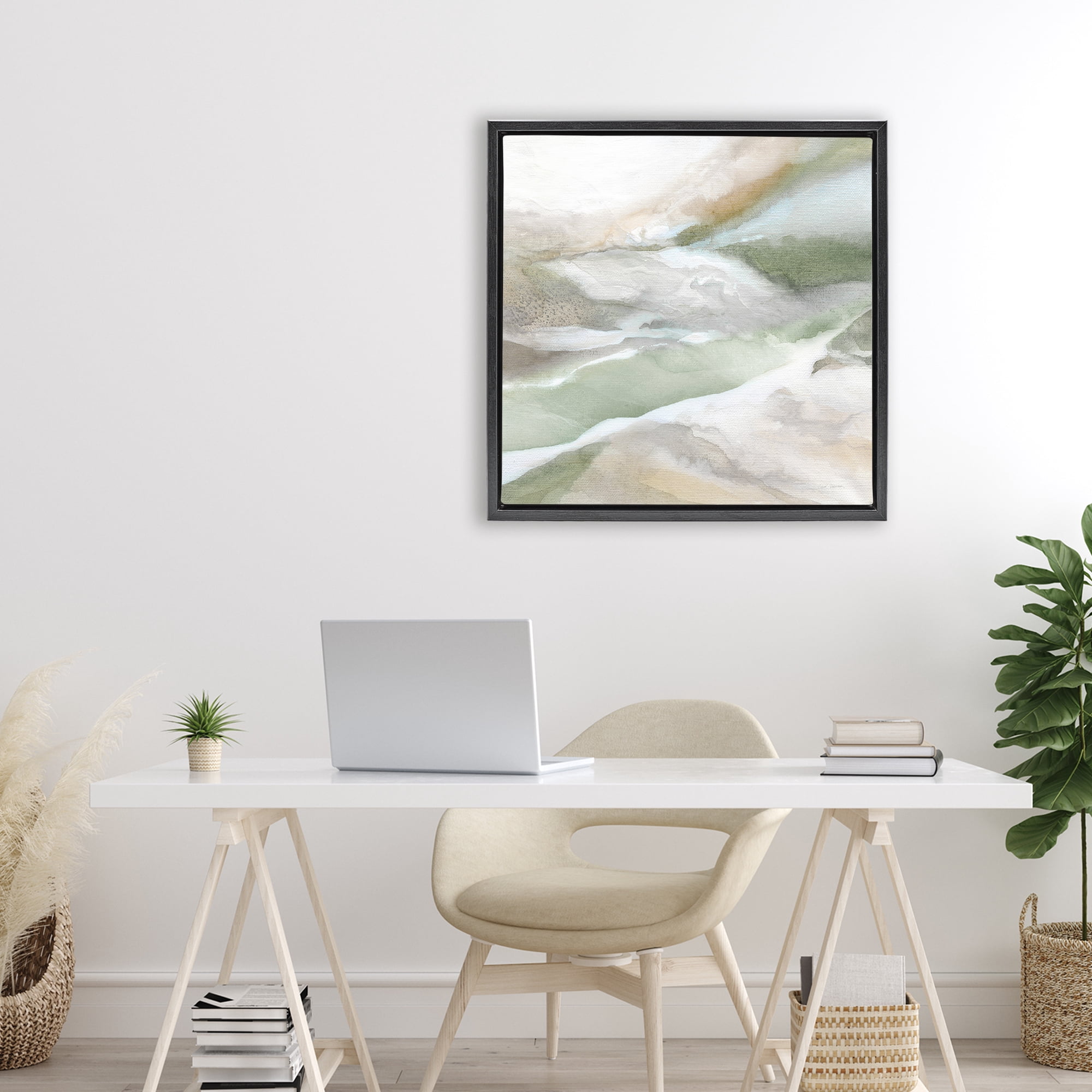 Stupell Industries Serene Misty Landscape Black Framed Floater Canvas Wall Art, design by Carol Robinson