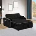 thumbnail image 3 of Sleeper Sofa Bed, 3-in-1 Convertible Pull Out Couch Futon Sofa Bed	with USB Port Adjustable Backrest and Pillows Loveseat Sofa for Living Room, 3 of 7