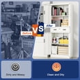 thumbnail image 4 of BESFUR Metal Cabinet with Drawer and Adjustable Shelves for Garage, Office, School - White, 4 of 9