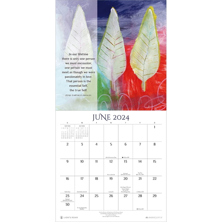 The Zen Way 2024 Wall Calendar: Buddhist Inspiration & Wisdom from Lion's  Roar | 12" x 24" Open | Amber Lotus Publishing - Walmart.com