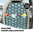 thumbnail image 4 of Green White Conch Mats Back Seat Protectors, Car Seat Protector Vehicle Organizers Waterproof Cover Back Seat Cover for Kids with 3 Storage Pockets 2 Pack, 4 of 5