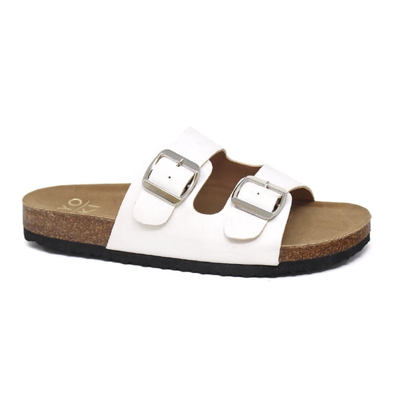 YOKI GIAN-91 Women's Slip On Double Buckle Cork Footbed Sandal