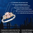 thumbnail image 2 of Gem Stone King 925 Silver and 10K Yellow Gold Peach Nano Morganite and Peach Morganite and Lab Grown Diamond Engagement Ring for Women | 3.06 Cttw | Oval 9X7MM | October Birthstone | Size 6, 2 of 6