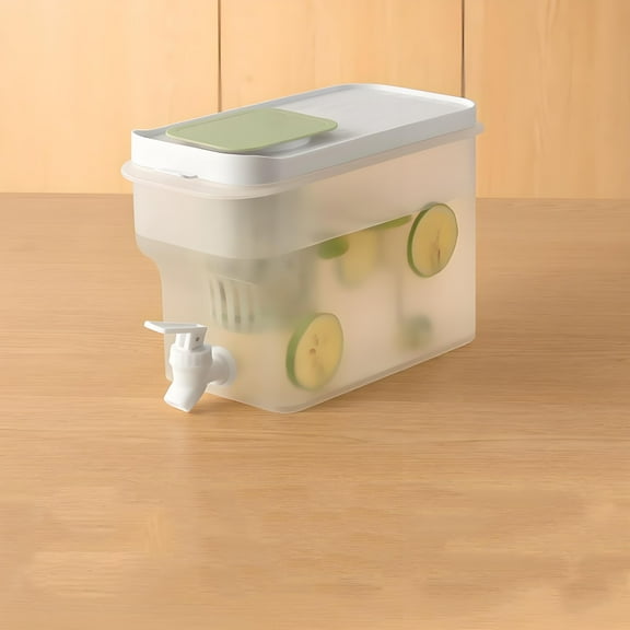 Large Capacity Refrigerator Drink Dispenser with Faucet | 0.9 Gallon Cold Water Kettle | Food Grade Plastic Beverage Container for Iced Tea, Lemonade & Party Drinks | Leakproof Spigot & Wide Mouth