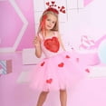 thumbnail image 2 of Odeerbi Toddler Girls Summer Love Pattern Tulle Tutu Dress + Headband + Wand Set Stage Performance Outfits Baby Sleeveless Tank Dress Mesh Princess Dress Toddler Girls Clothes, 2 of 7
