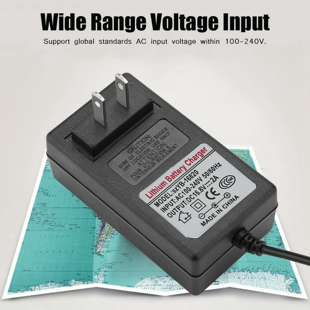 Ccdes Cargador de Batería de 16.8V 2A DC, Adaptador de Fuente de Alimentación de Repuesto Cargador de Pared AC 100-240V Cargador de Batería para Dispositivos Electrónicos(Regulaciones de EE. UU.)