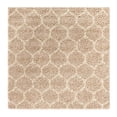 thumbnail image 3 of Unique Loom Trellis Shag Collection Area Rug - Ruby (6' Square Light Brown/Ivory), 3 of 11
