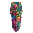 thumbnail image 7 of XYZCANDO Tropical Leaf Kaftan Dresses for Women V Neck Beach Cover Ups Caftan Beach Dresses for Swimwear Plus Size Lounge Maxi Dress Swimsuit Coverup Hawaiian Robe Summer Casual Dress, 7 of 7