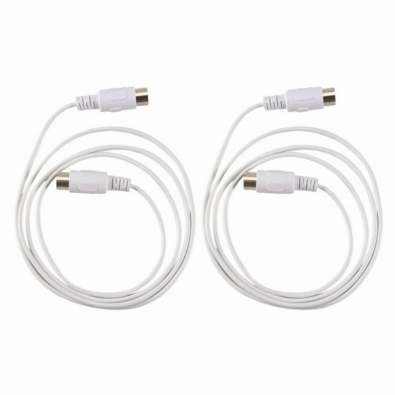 2 x 5 pin midi cable-White