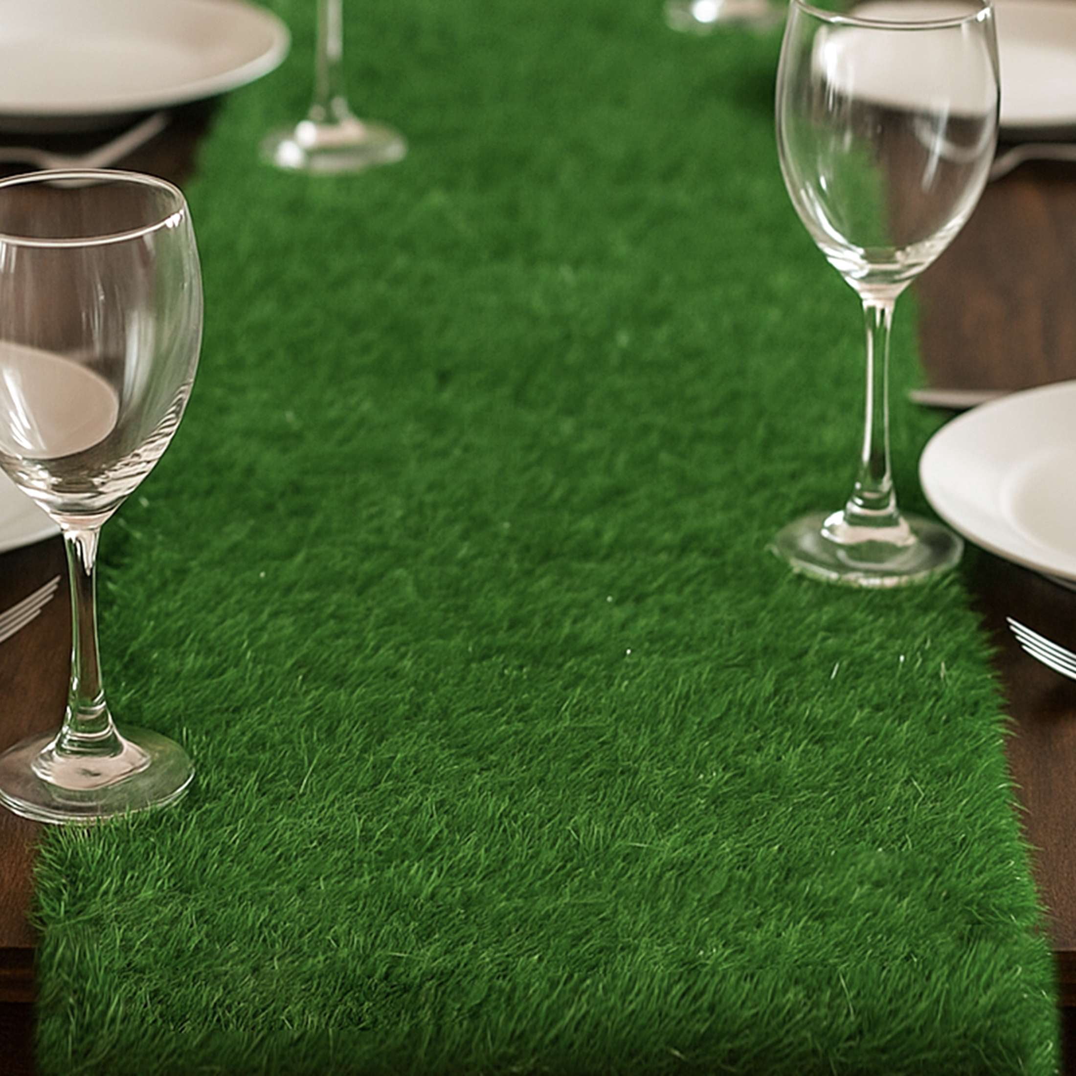 Green Faux Grass Table Runner, 48", by Way To Celebrate