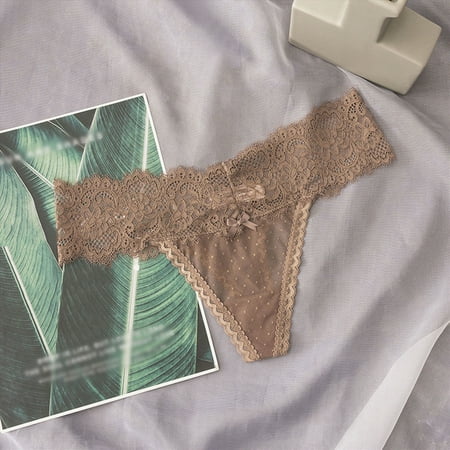 Meiodtion Underwear for Women Seamless Thong Comfort No Show Panties Cute Cheeky Waistband Low Waist Panty  Coffee  One Size