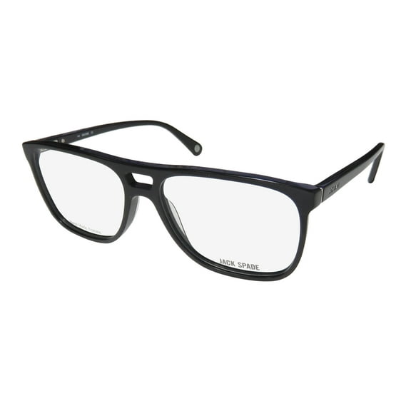 NEW JACK SPADE FULTON MENS/WOMENS SHIELD FULL-RIM BLACK CLASSIC SIMPLE & ELEGANT PILOT FRAME DEMO LENSES 57-16-140 FLEXIBLE HINGES EYEGLASSES/GLASSES