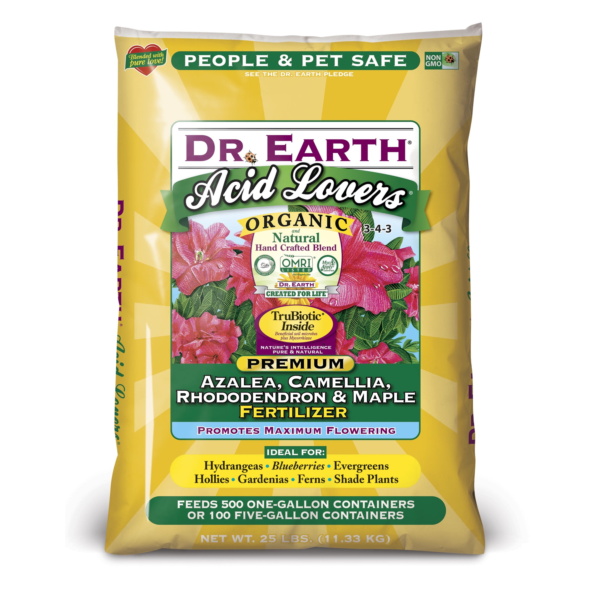 Dr. Earth Acid Lover Azalea, Camellia, Rhododendron & Maple Fertilizer, 25 lb