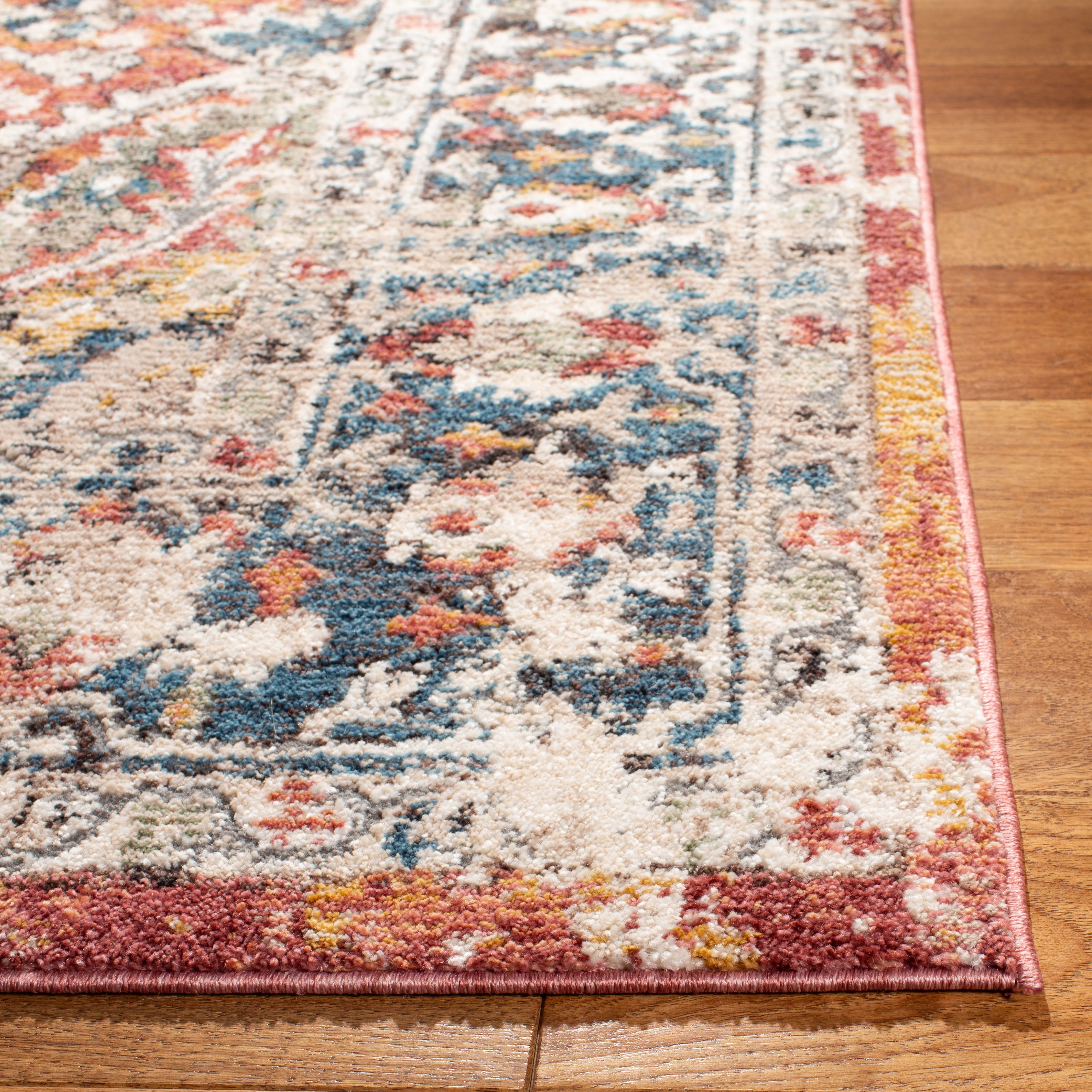 Safavieh Carlyle Jone Medallion Runner Rug, Orange/Blue, 2' x 8'