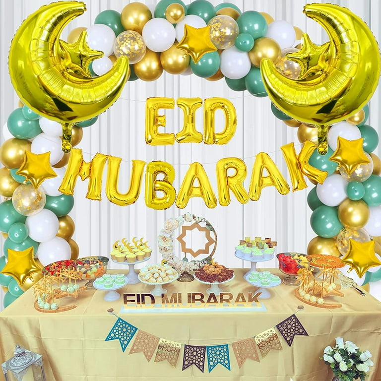 Mega Pack Eid Mubarak 24 ballons (grands ballons dorés pour une