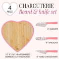 thumbnail image 4 of Paris Hilton 4-Piece Charcuterie and Cheese Board Set with Serving Tools, Pink, 4 of 8
