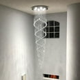 thumbnail image 2 of SEFINN FOUR High Ceiling Chandelier Modern Double Swirl Pendant Light Crystal Lighting Fixture Raindrop Chandelier for Entryway, 2 of 5