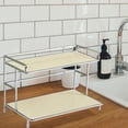 thumbnail image 2 of DOLITY 2 Tier Small Storage Rack Bathroom Shelf for Bathroom Bedroom Countertop White, 2 of 7