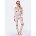 thumbnail image 1 of Pijama navideño Y2k para mujer, monos de manga larga con cuello en V y botones, ropa de dormir suave, ropa de dormir femenina, 1 of 4