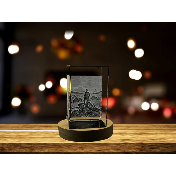 Wanderer above the Sea of Fog 3D Engraved Crystal Keepsake/Gift/Decor/Collectible/Souvenir