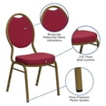 thumbnail image 3 of Bowery Hill Fabric/Metal Teardrop Back Stacking Chair Burgundy Red, 3 of 9