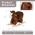 thumbnail image 3 of Chistronger Musical Toddler Rocking Horse, Plush Horse with Safety Belt, Wooden Base for Ages 1-3, Brown, 3 of 11