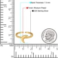 thumbnail image 4 of 7.5mm - Crescent Moon Toe Band Ring 925 Sterling Silver Thin Adjustable Stylish Rings for Women, 4 of 5