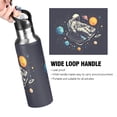 thumbnail image 4 of Yayeee 20oz Insulated Water Bottle Double Wall Stainless Steel with Flip Straw Lid, Black Record, 4 of 7