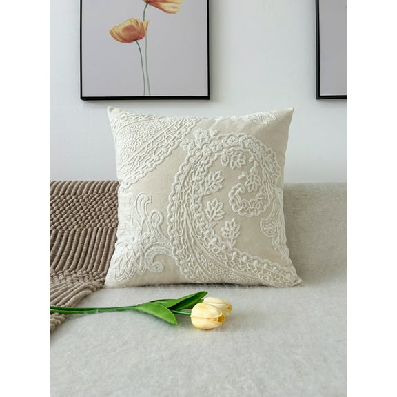 1pc, Embroidery Throw Pillow Without Insert, Decorative Throw Pillow Cushion, For Living Room Bedroom Sofa Home Decor