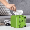 thumbnail image 3 of Honeii 's Drink Coffee And Do Good for Leather Square Tissue Box Cover Holder: A Stylish Organizer for Tabletops, Bathrooms, Cars & Offices, 3 of 5