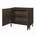 thumbnail image 3 of Sango Merk Walnut 2-Door Accent Cabinet with Shelves and Decorative Panels, 3 of 7